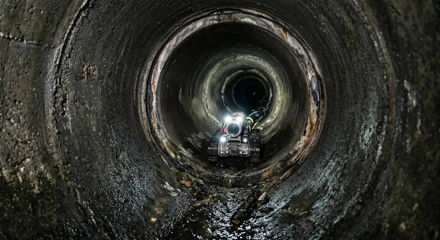 Robotic sewer camera inspecting pipe interior for Sewer Line Repair in Morgantown